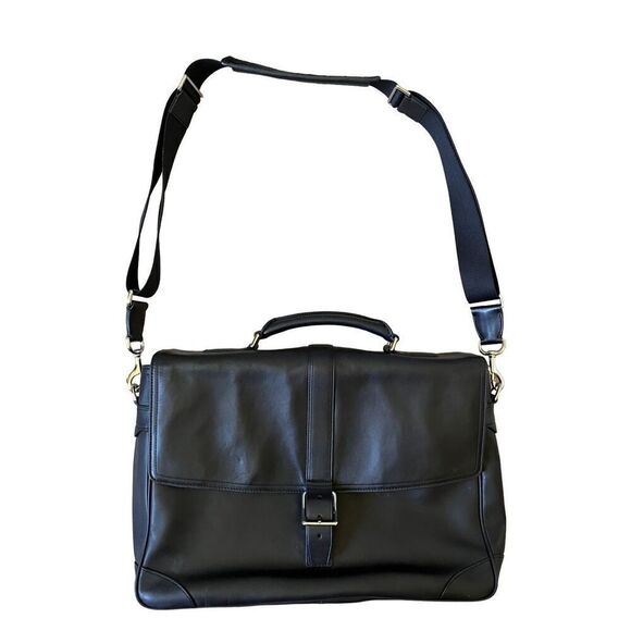 Coach Transatlantic 70304 Leather Briefcase Black unisex - Picture 1 of 16